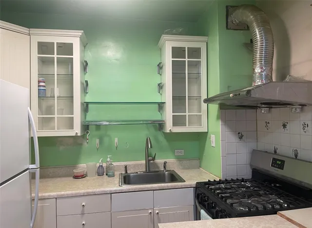 a bathroom with a granite shower