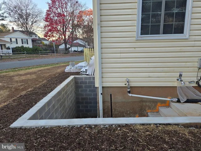 a view of a terrace with a bench