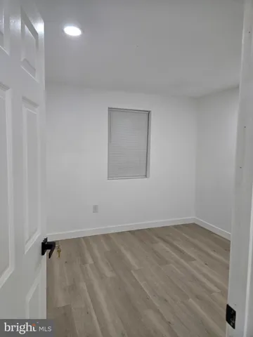 an empty room with a workbench