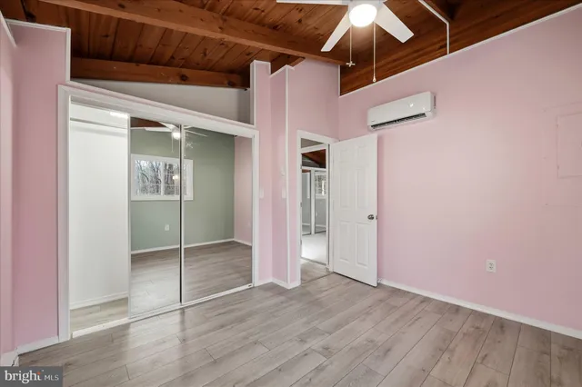 a large pool with some trees in the background