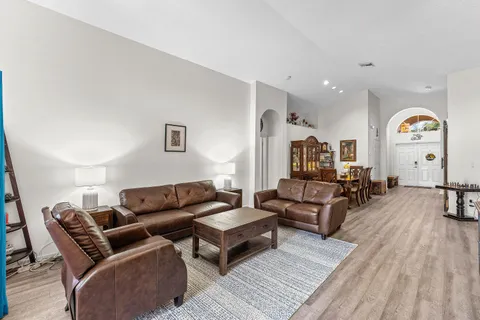 a living room with furniture