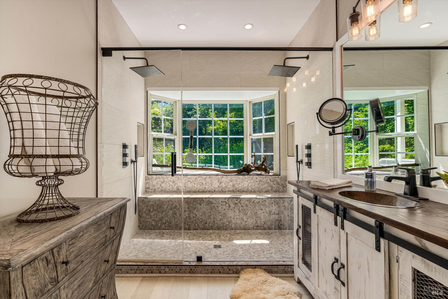 2980 Warm Springs Road Glen Ellen, CA 95442 - Photo 33 of 59 Spa-inspired ensuite bath with soaking tub and walk-in shower