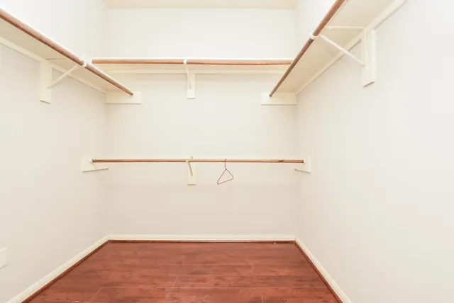a view of small space with racks on the wall