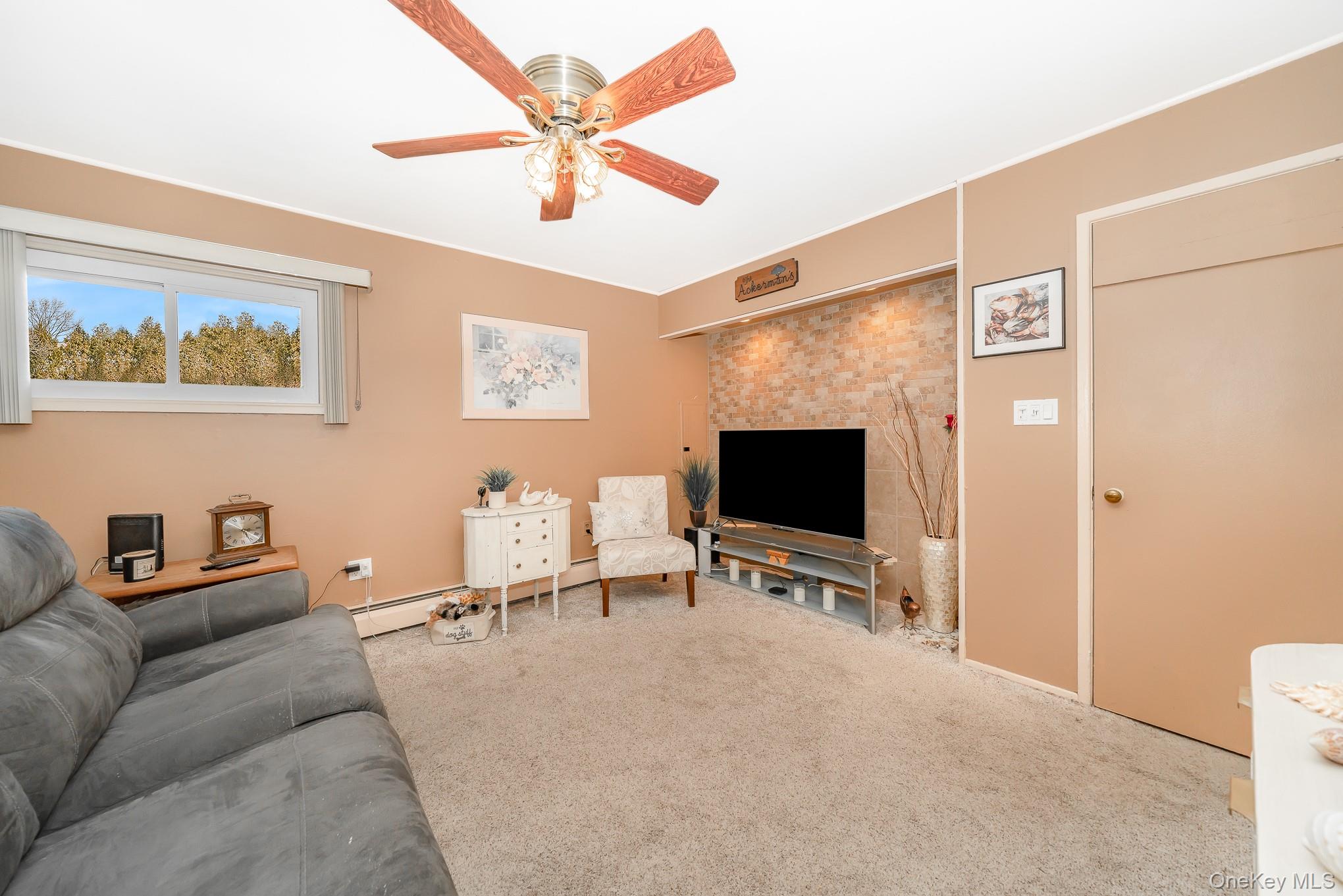 44 Disc Lane Wantagh, NY 11793 - Photo 12 of 26 a living room with furniture and a flat screen tv