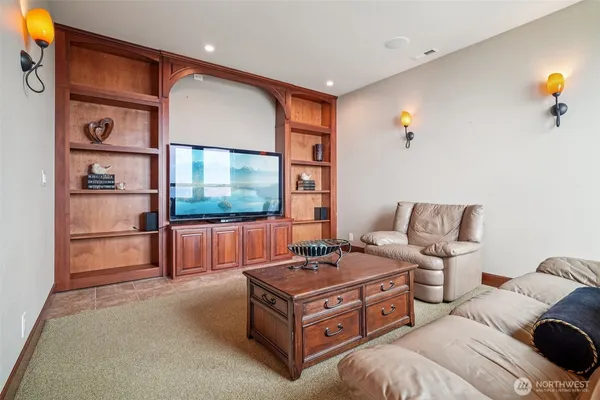 a living room with furniture