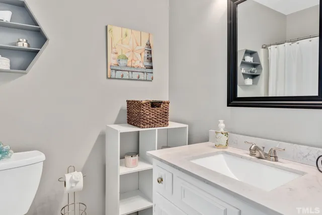 a bathroom with a toilet a sink and a mirror