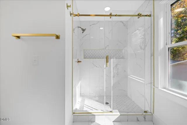 a bathroom with a shower