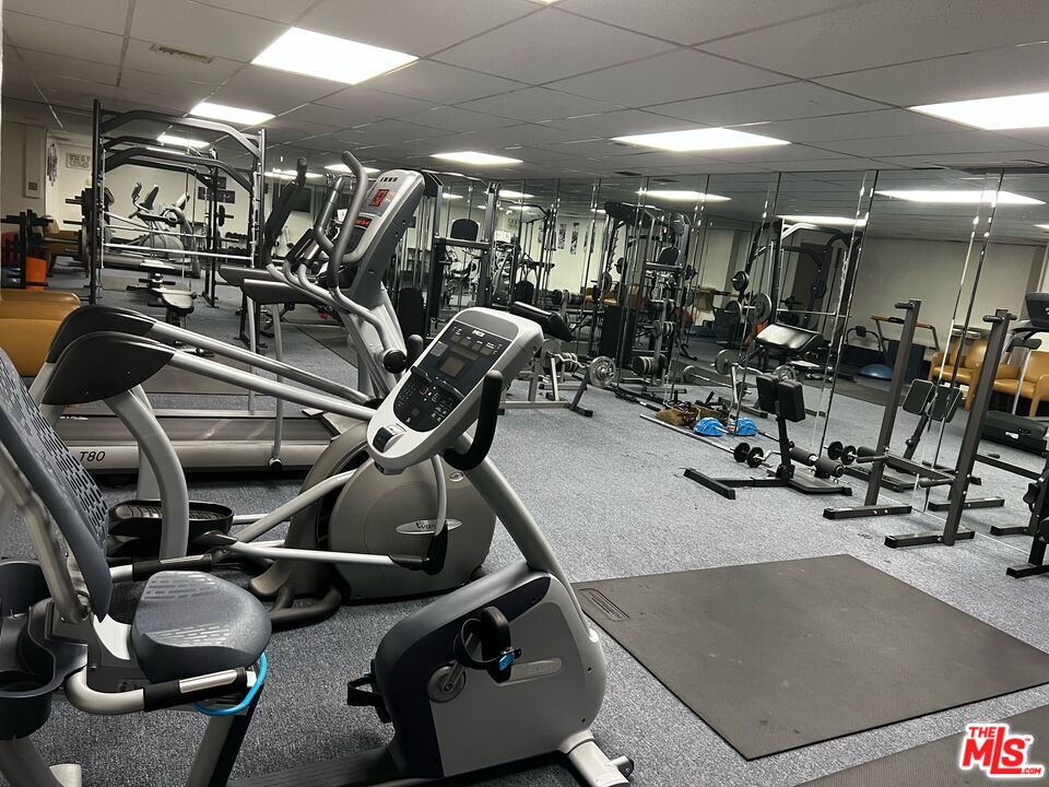 1250 North Kings Road, Unit 506 West Hollywood, CA 90069 - Photo 19 of 22 a view of a room with gym equipment