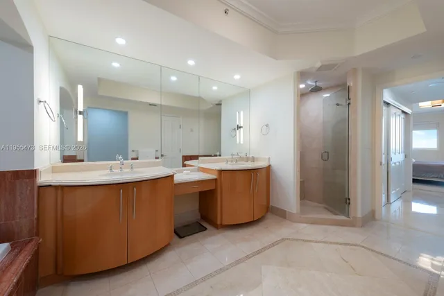 a view of living room and bathroom