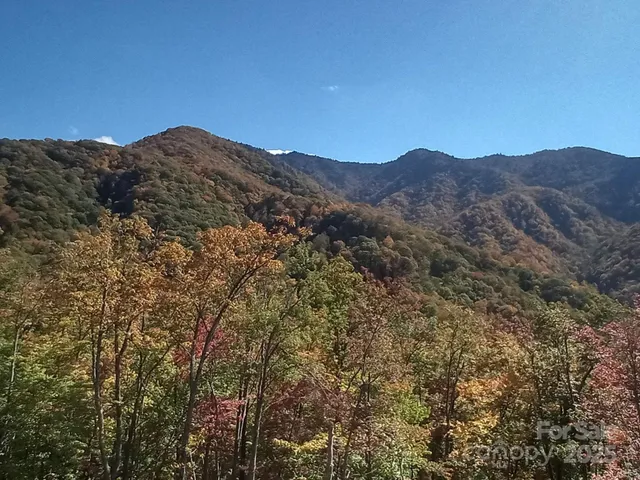 a view of a mountain in the distance in a city