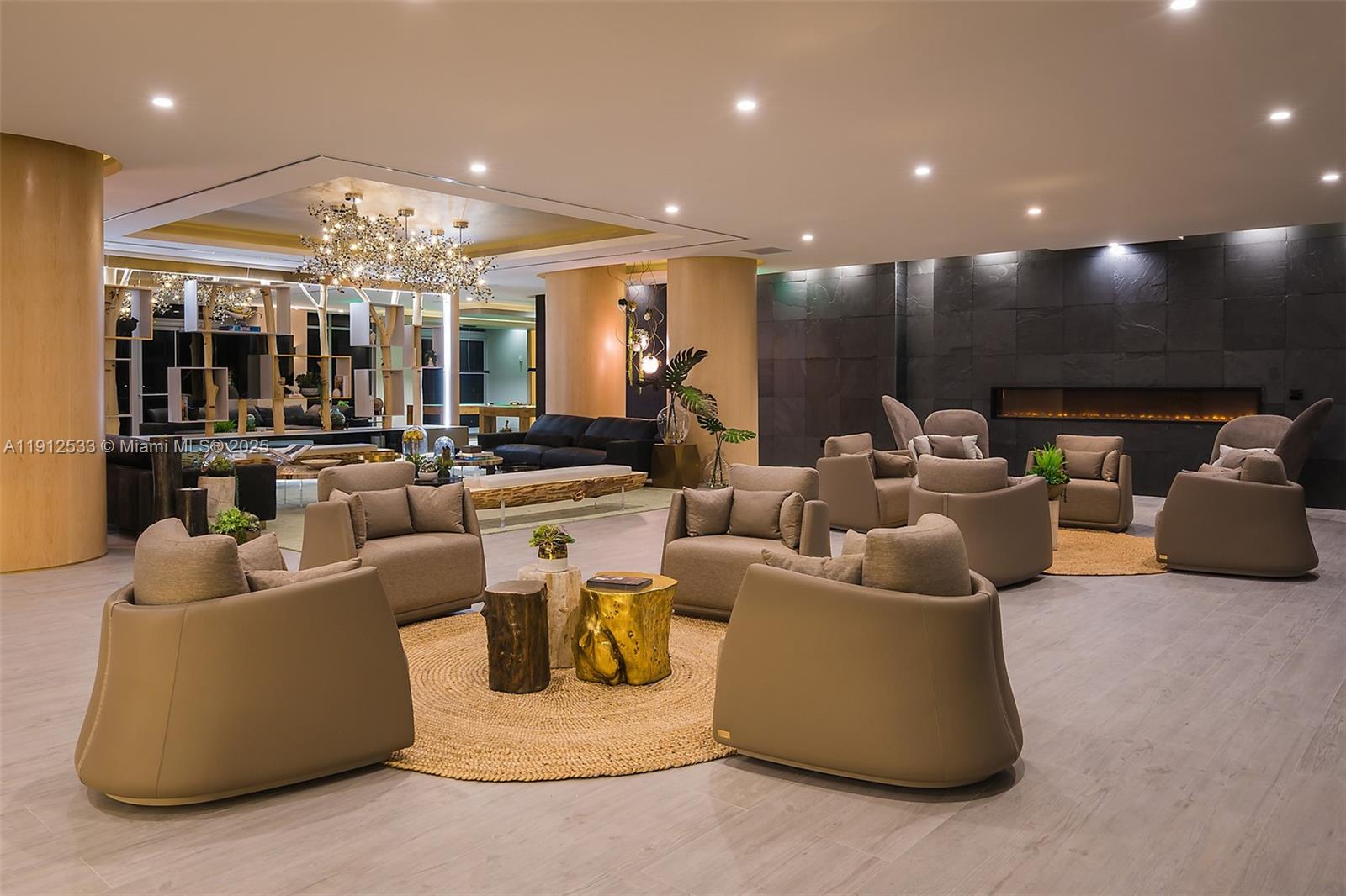 488 Northeast 18th Street, Unit 4612 Miami, FL 33132 - Photo 38 of 42 a living room with couches and kitchen view