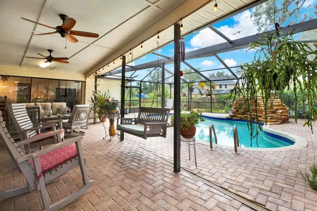a outdoor space with lots of tables and chairs