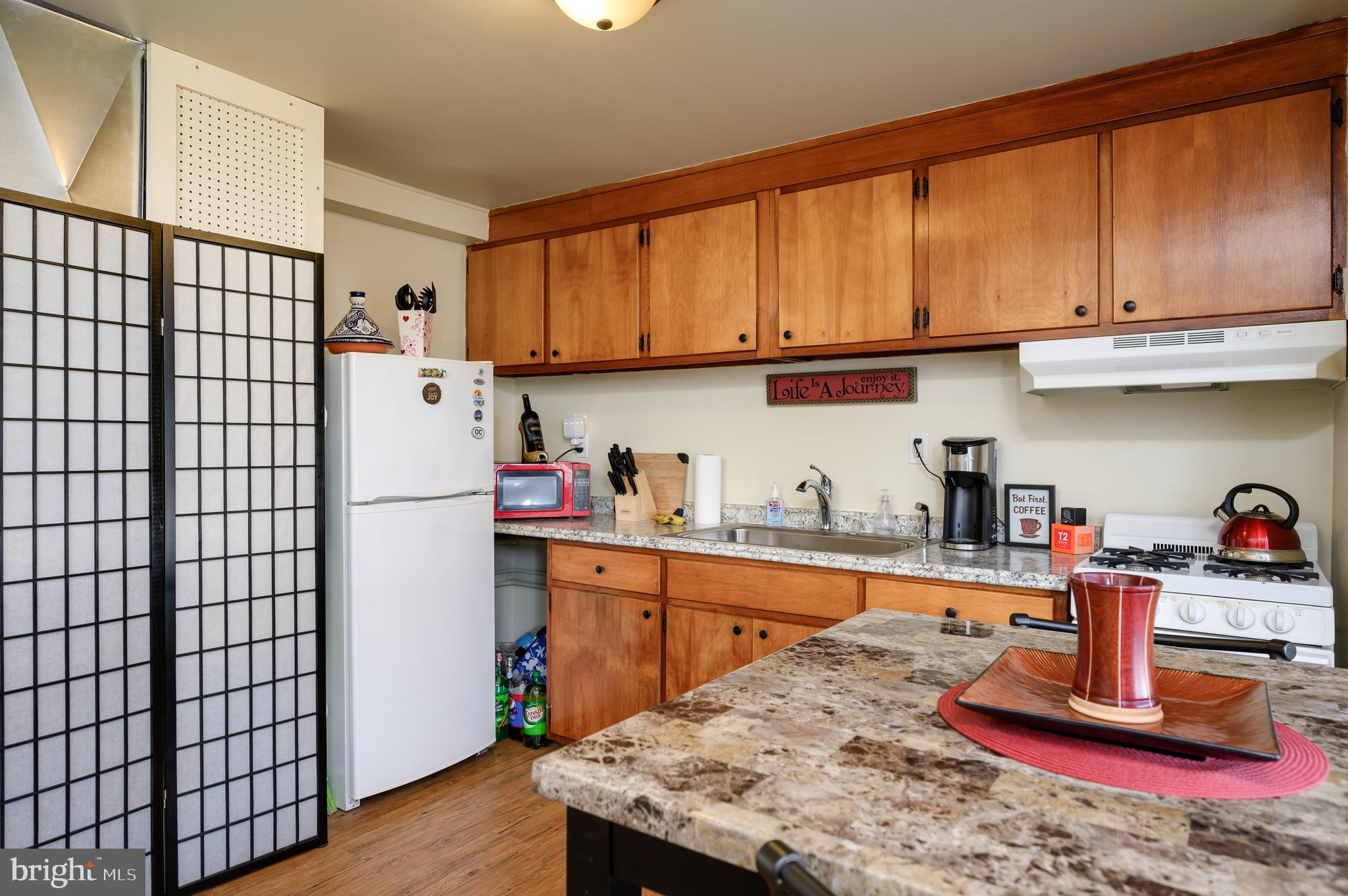 137 Roberta Jean Avenue Littlestown, PA 17340 - Photo 1 of 8 a kitchen with stainless steel appliances granite countertop a refrigerator and wooden cabinets