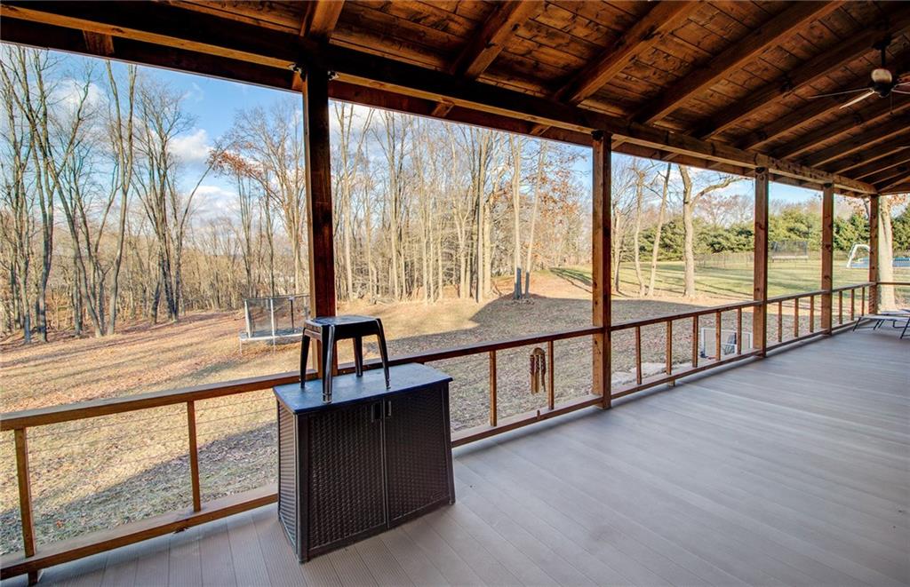 122 Klein Road Cranberry Township, PA 16066 - Photo 5 of 25 Perfect for entertaining, this 53'x12' aluminum waterproof deck has three ceiling fans, wire rails and an Amish built roof.