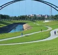 a view of a golf course with a lake