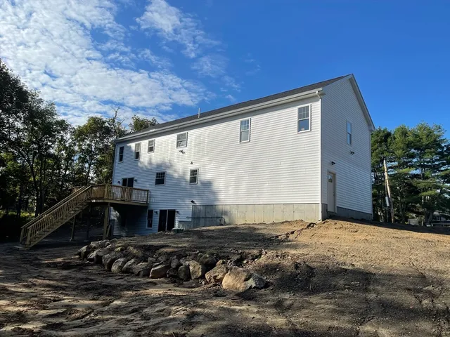a backyard of a house with oven