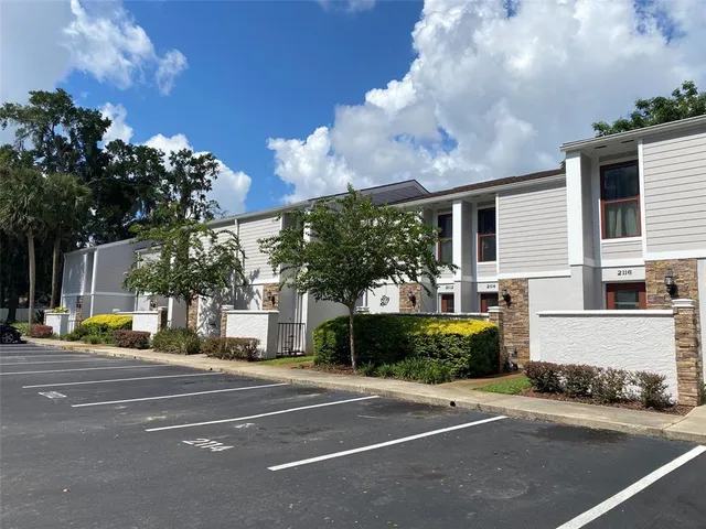 a view of a building with a street