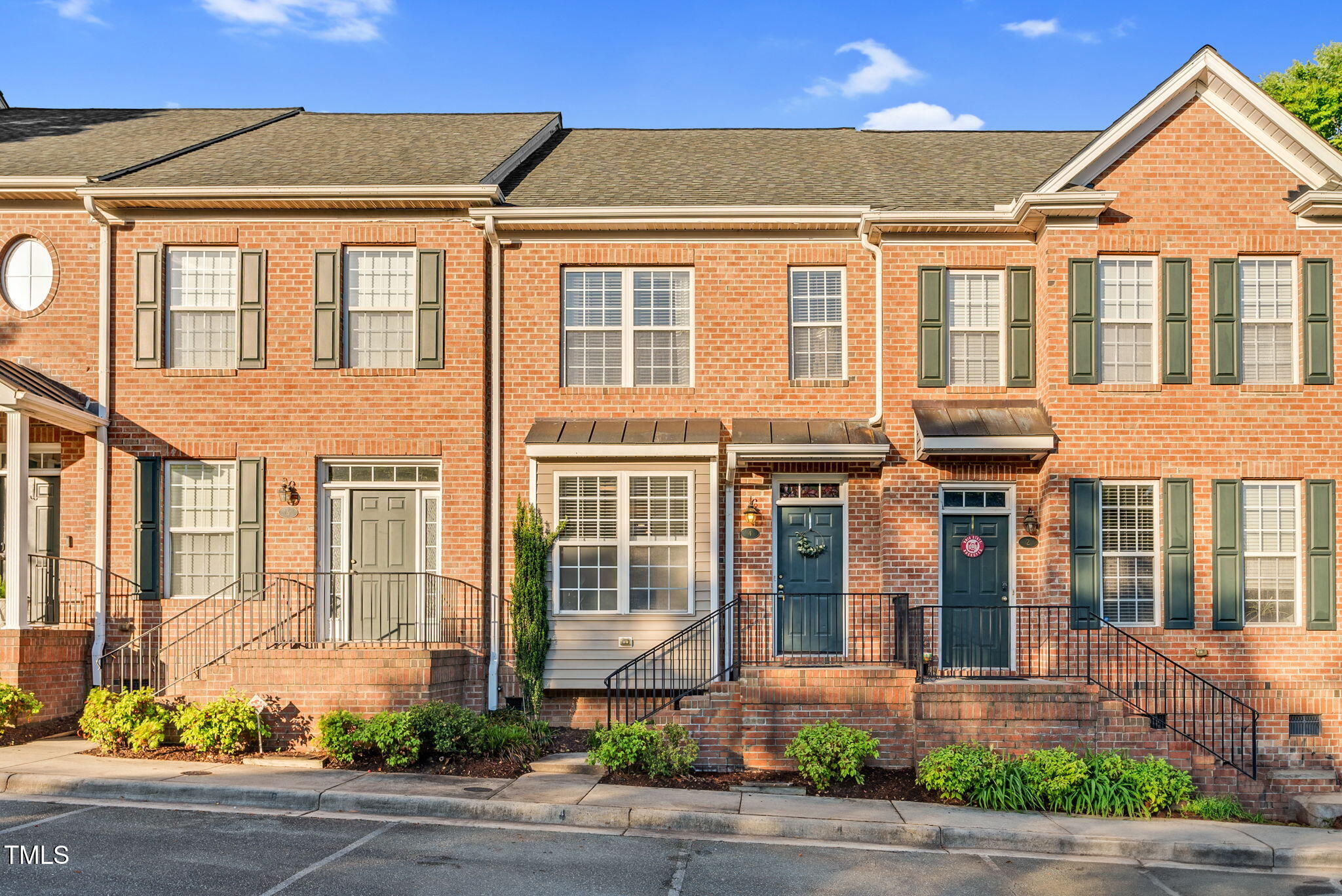 front view of a brick house