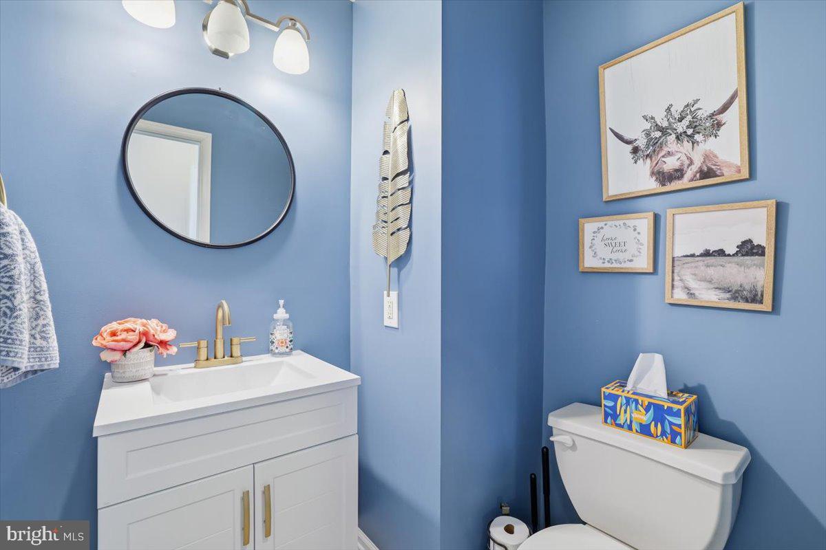215 Birch Street Walnutport, PA 18088 - Photo 26 of 48 a bathroom with a toilet a sink and a mirror