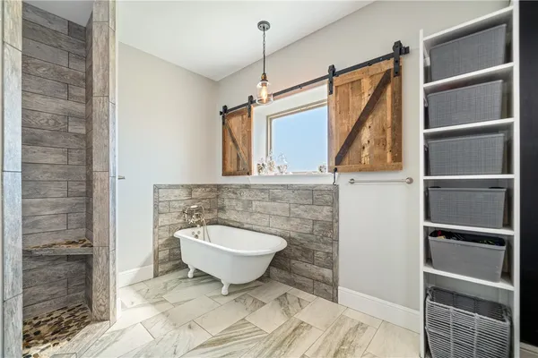 a bathroom with a shower