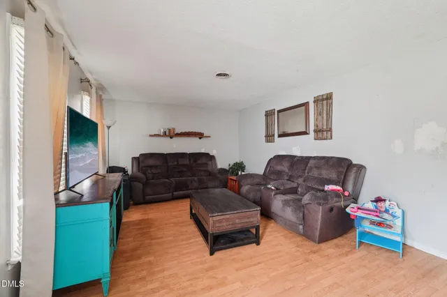 a living room with furniture