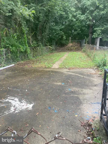 a view of a yard with a tree