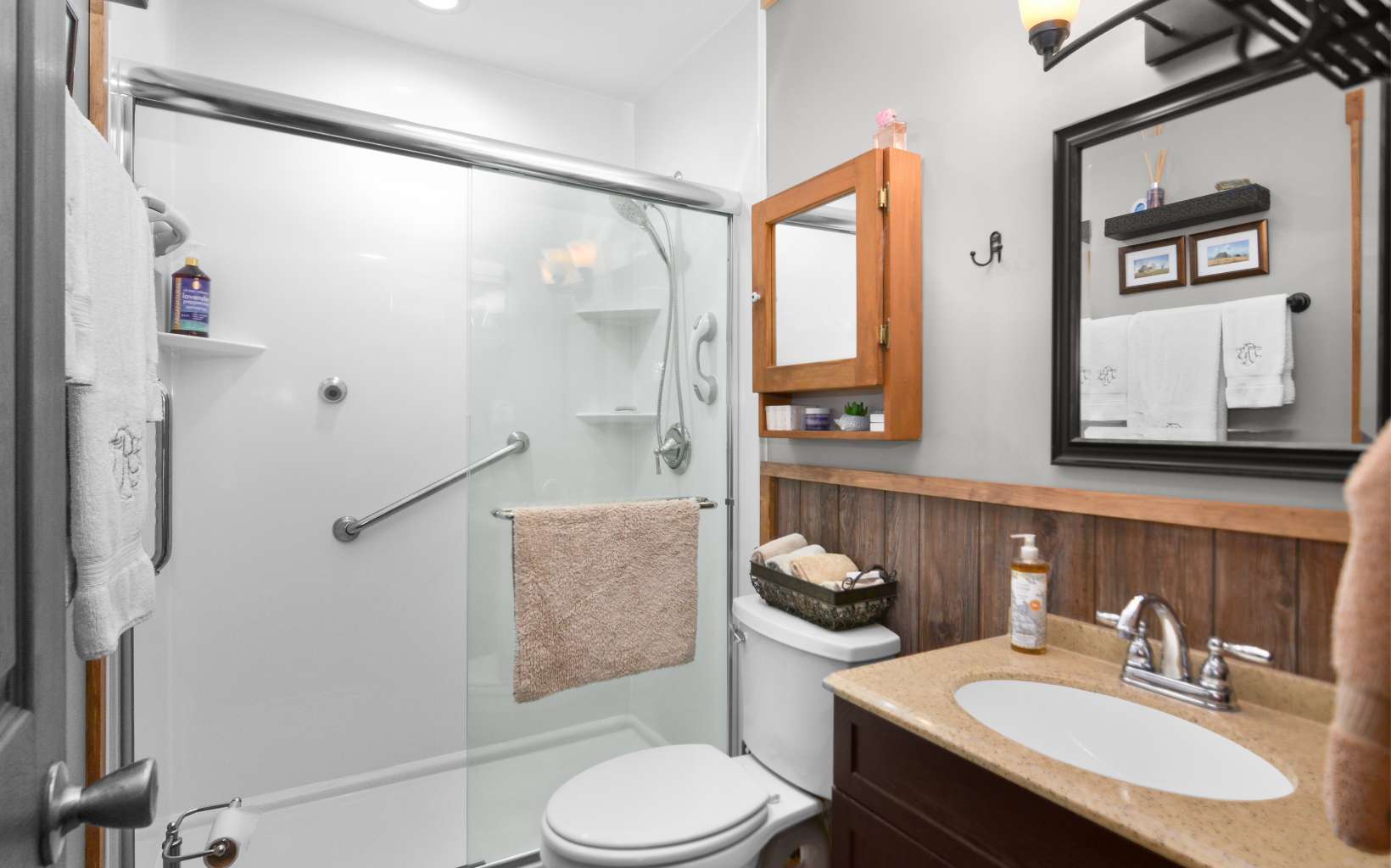 483 Parker Road Ellijay, GA 30536 - Photo 14 of 33 a bathroom with a sink toilet and shower