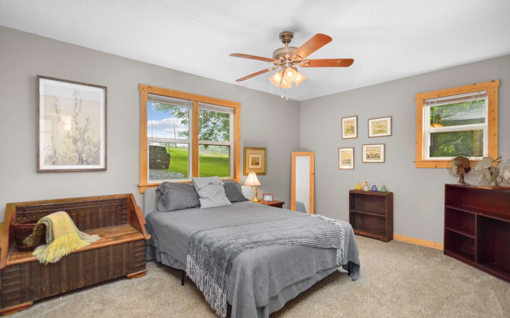483 Parker Road Ellijay, GA 30536 - Photo 15 of 33 a bedroom with a bed and a chandelier