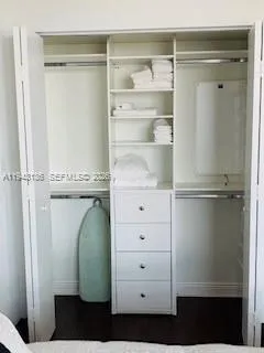a close view of a closet