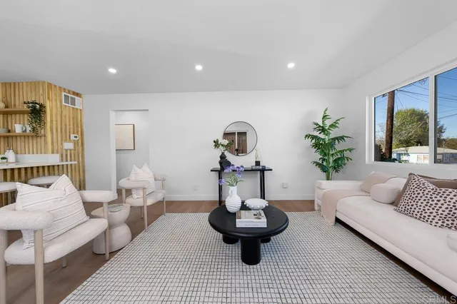 a living room with furniture