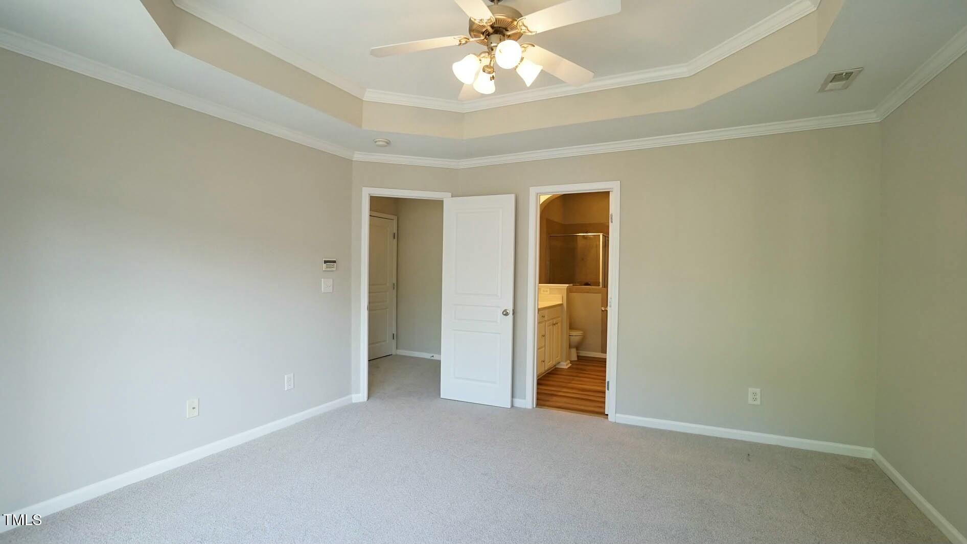 4517 Pale Moss Drive Raleigh, NC 27606 - Photo 18 of 46 *Primary Bedroom w/ Trey Ceilings & Fan*