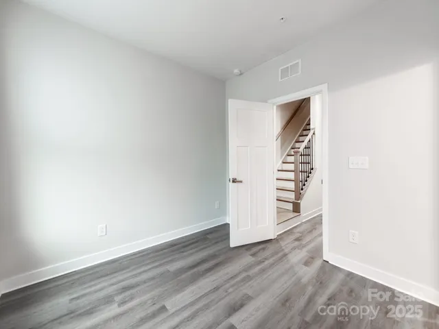 a view of small space with racks on the wall