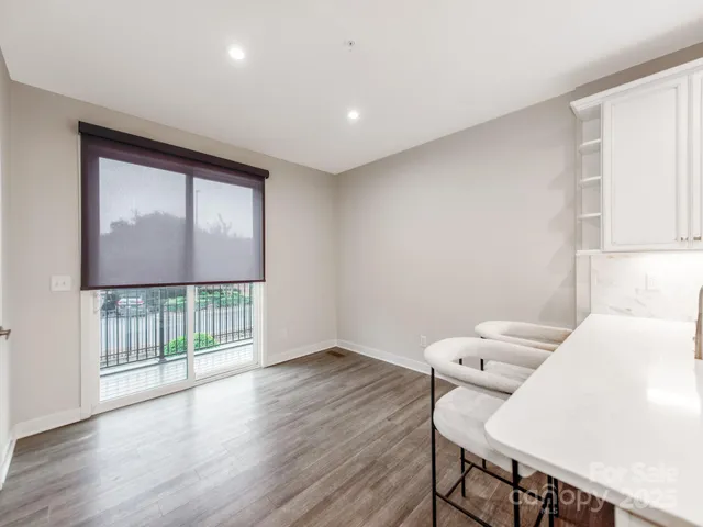 a view of a balcony with city view