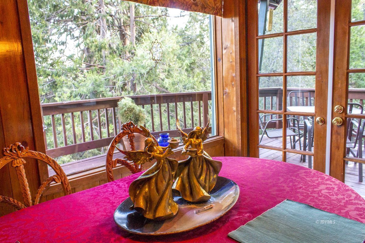 25120 Foster Lake Road Idyllwild, CA 92549 - Photo 18 of 31 a view of a dining room with furniture window and wooden floor