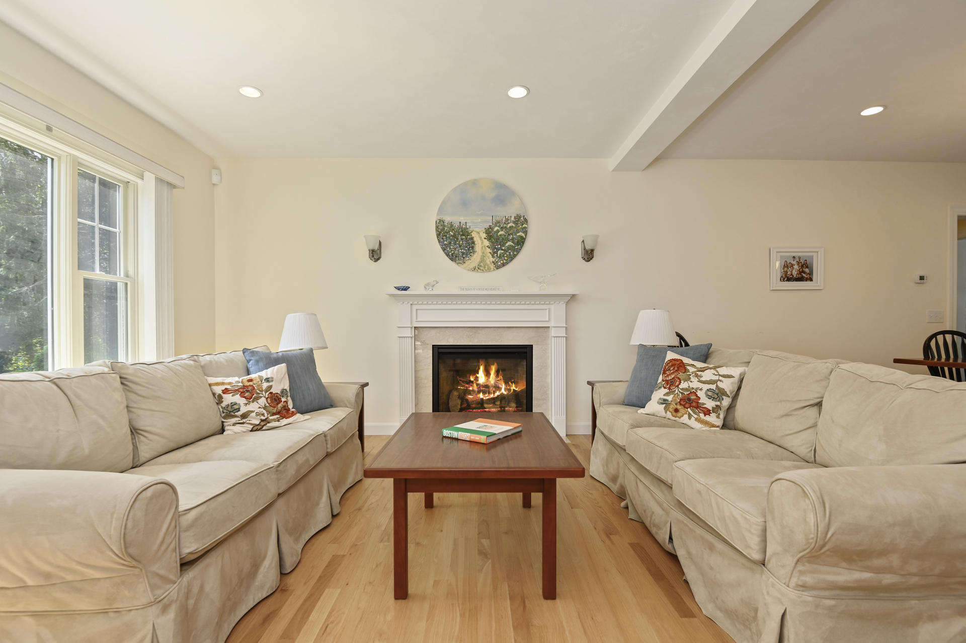 24 Pasture Road Cataumet, MA 02534 - Photo 3 of 24 a living room with furniture and a fireplace