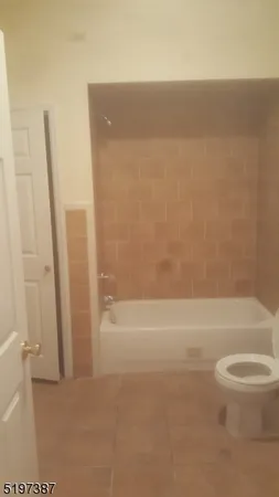 a bathroom with a toilet and a bathtub