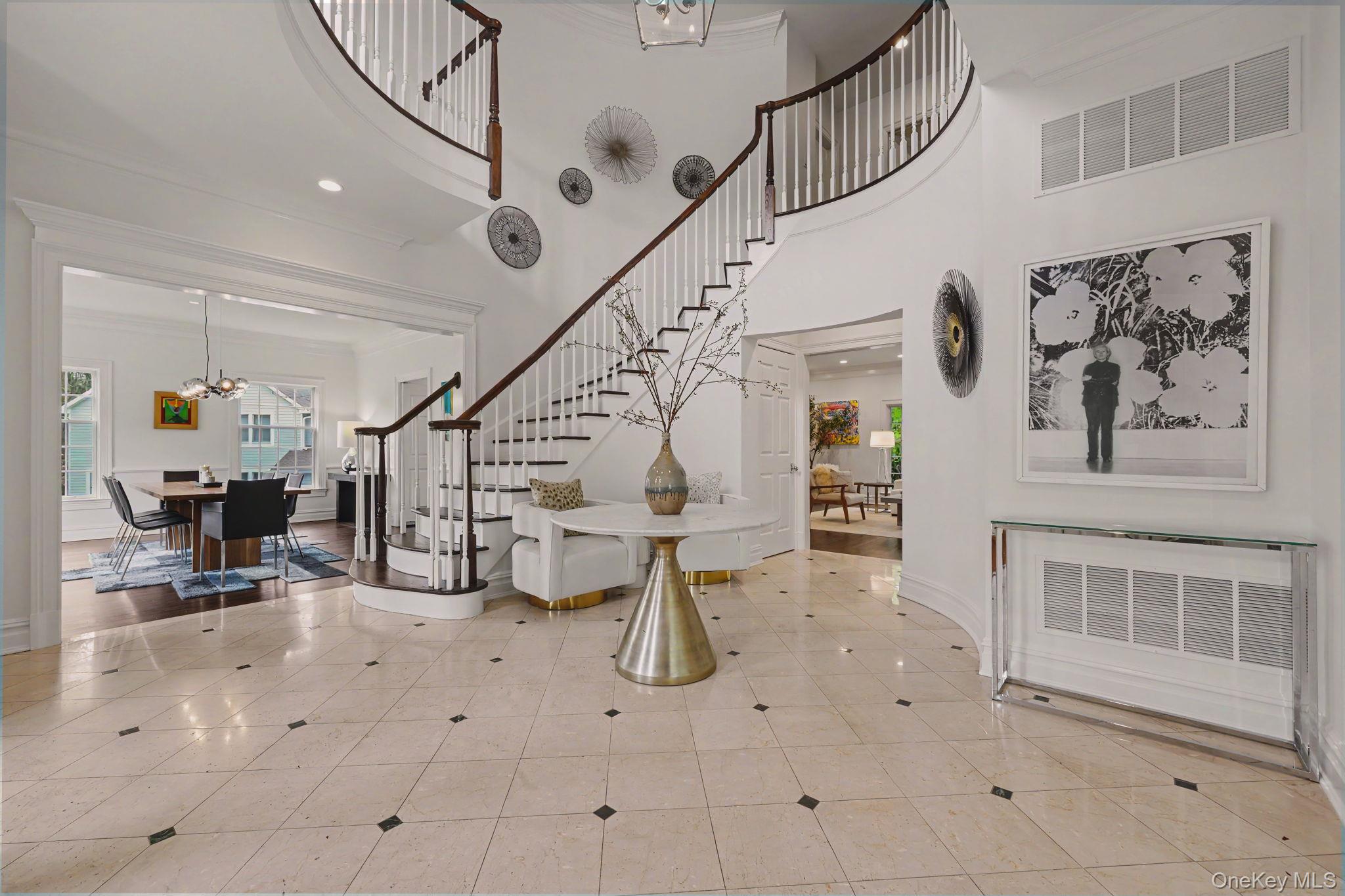10 Morris Court Rye, NY 10580 - Photo 3 of 44 Marble entry foyer with front spiral staircase