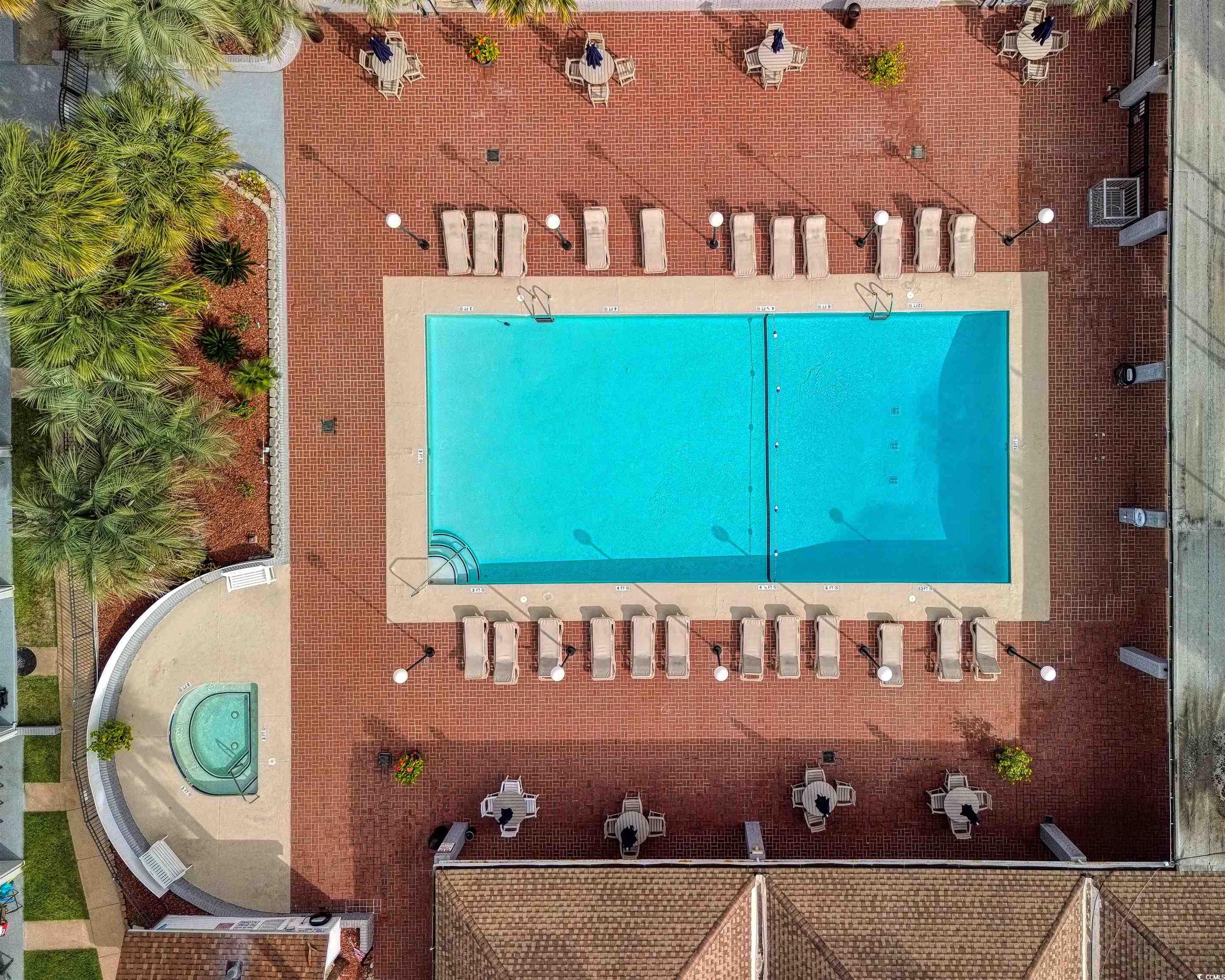 6803 North Ocean Boulevard, Unit 314 Myrtle Beach, SC 29572 - Photo 14 of 19 Aerial view of a pool area