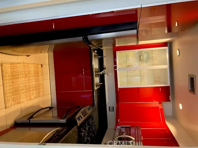 a view of a black gate