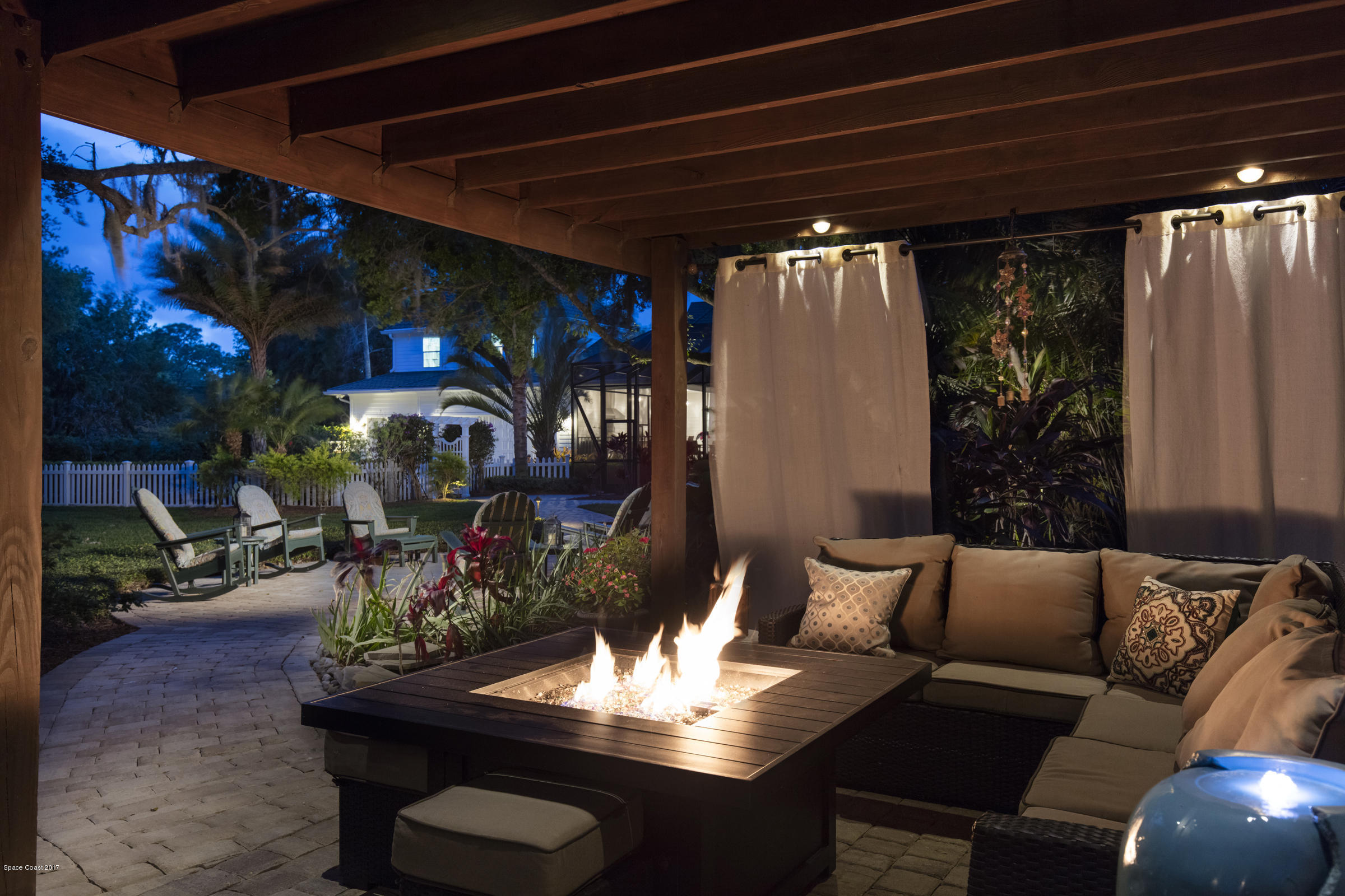 4285 Turtle Mound Road Melbourne, FL 32934 - Photo 7 of 43 Twilight- Pergola