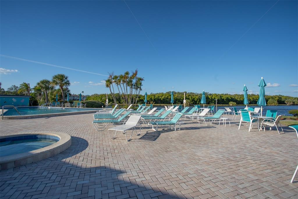9860 62nd Avenue North, Unit 1014 St. Petersburg, FL 33708 - Photo 53 of 68 a view of swimming pool with outdoor seating and plants