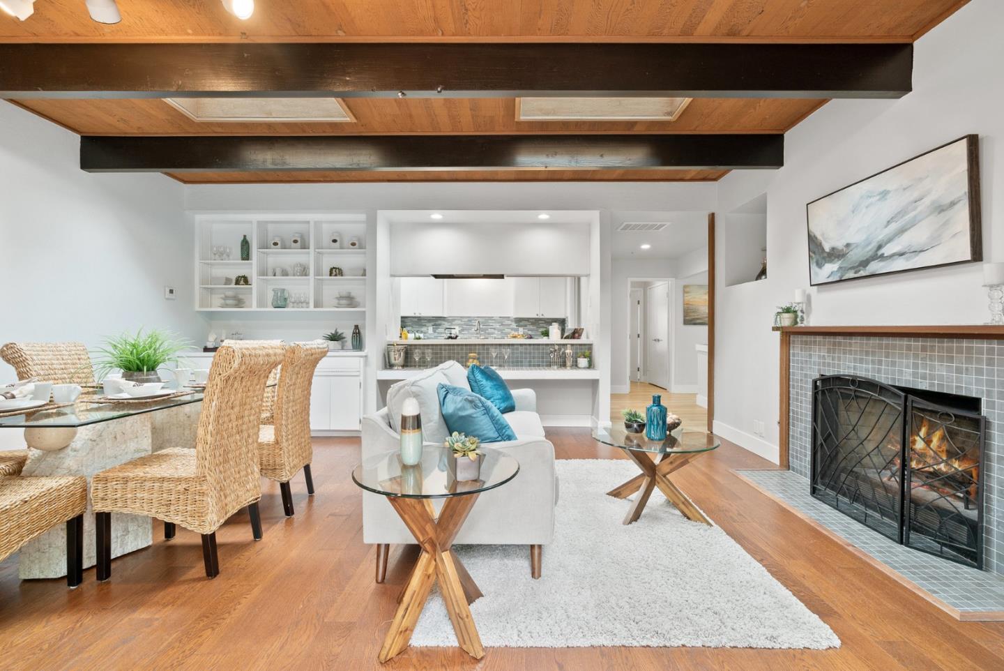 382 Riverside Avenue Ben Lomond, CA 95005 - Photo 17 of 85 a living room with furniture and a fireplace