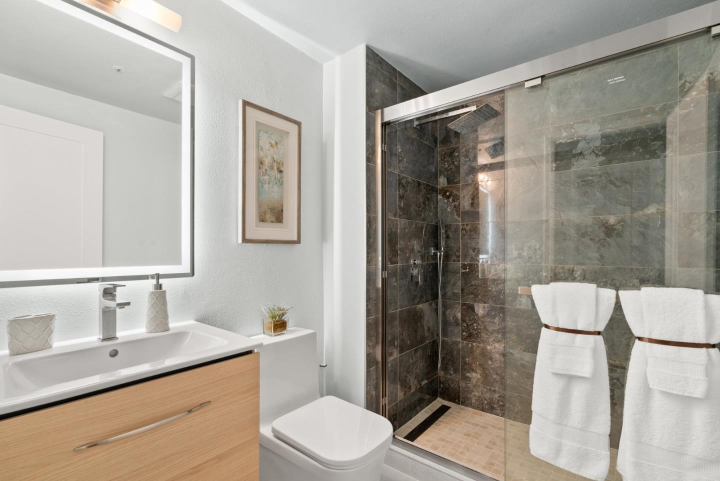 382 Riverside Avenue Ben Lomond, CA 95005 - Photo 37 of 85 a bathroom with a sink a toilet and shower