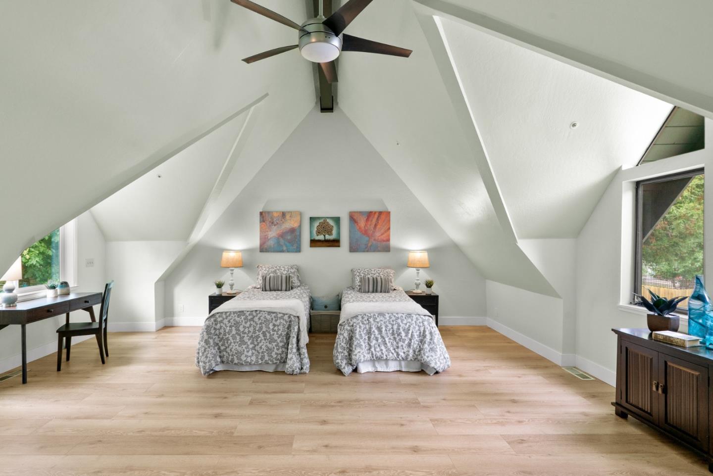 382 Riverside Avenue Ben Lomond, CA 95005 - Photo 45 of 85 a living room with furniture and a wooden floor