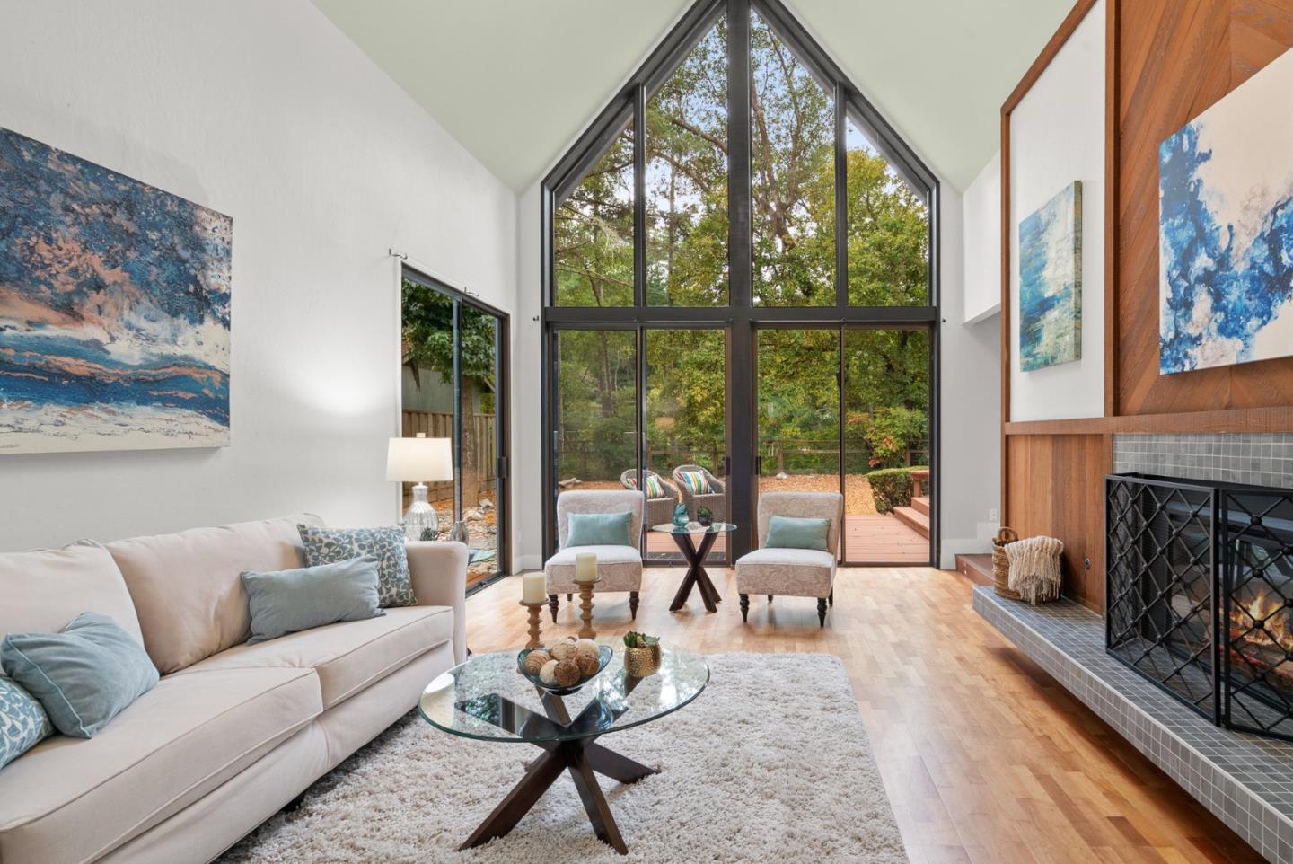382 Riverside Avenue Ben Lomond, CA 95005 - Photo 7 of 85 a living room with furniture and a fireplace