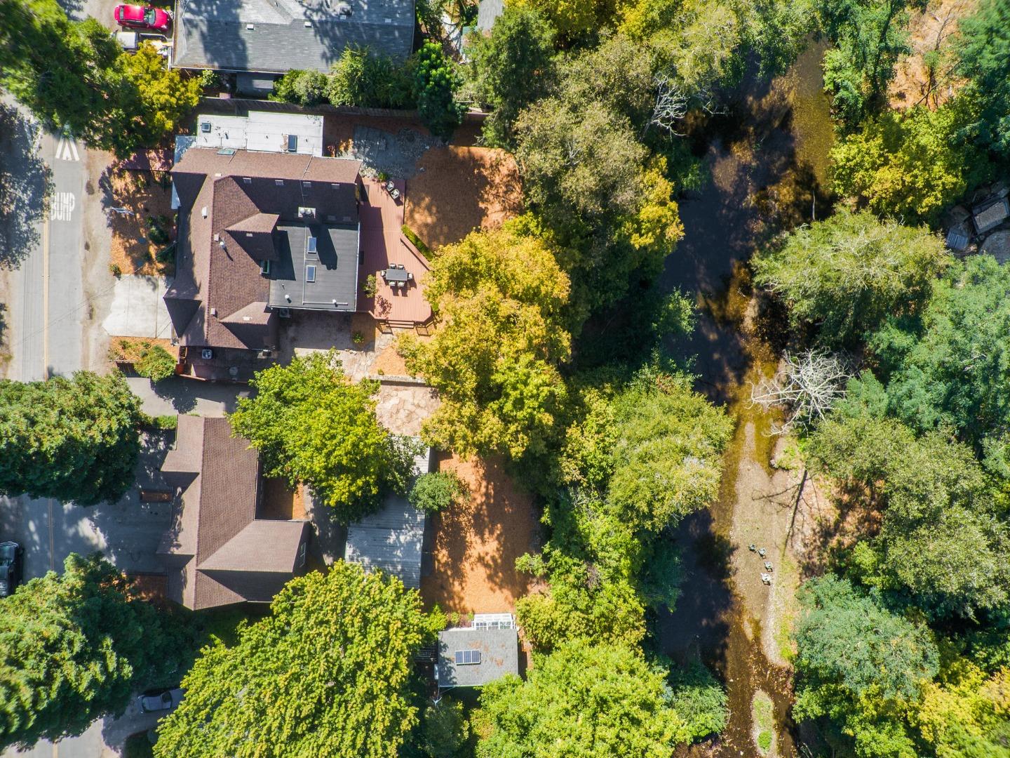 382 Riverside Avenue Ben Lomond, CA 95005 - Photo 73 of 85 an aerial view of a house with a yard and garden