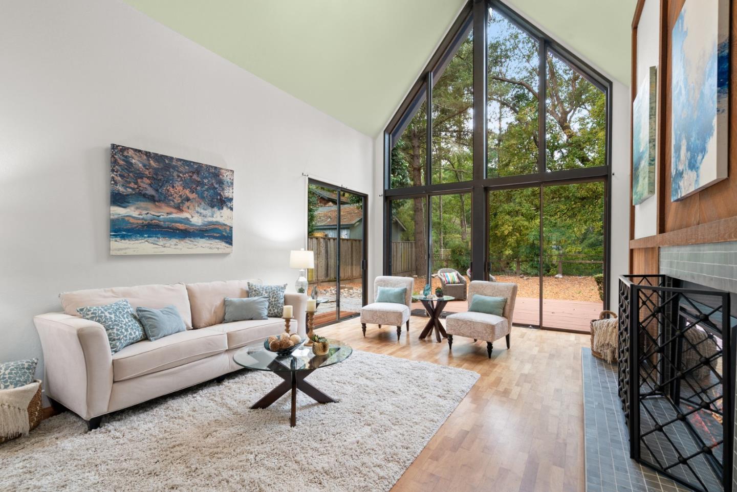 382 Riverside Avenue Ben Lomond, CA 95005 - Photo 8 of 85 a living room with furniture and a large window