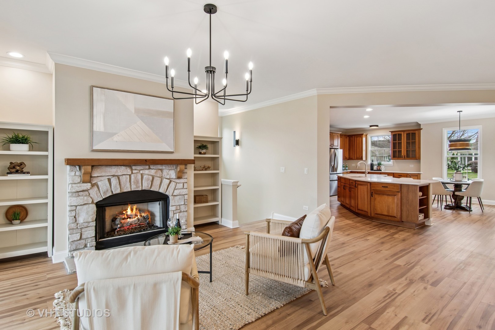 3607 Greystone Avenue Naperville, IL 60564 - Photo 12 of 59 a living room with furniture and a fireplace