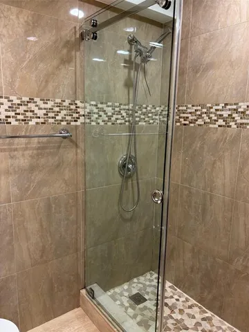 a bathroom with a shower