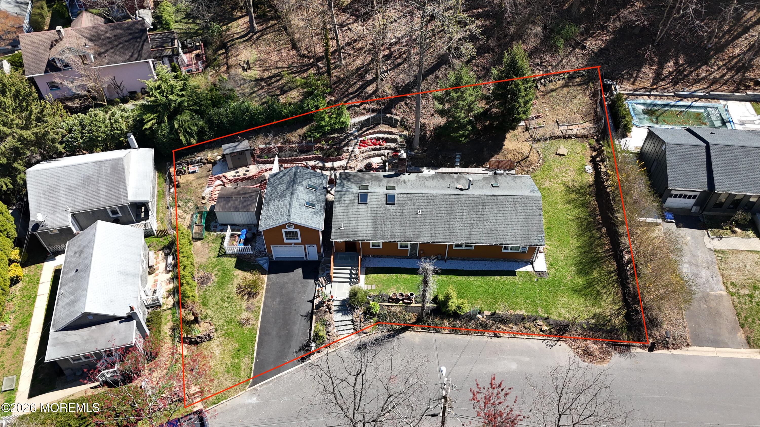111 Valley Avenue Highlands, NJ 07732 - Photo 35 of 56 an aerial view of a house with a yard and large tree